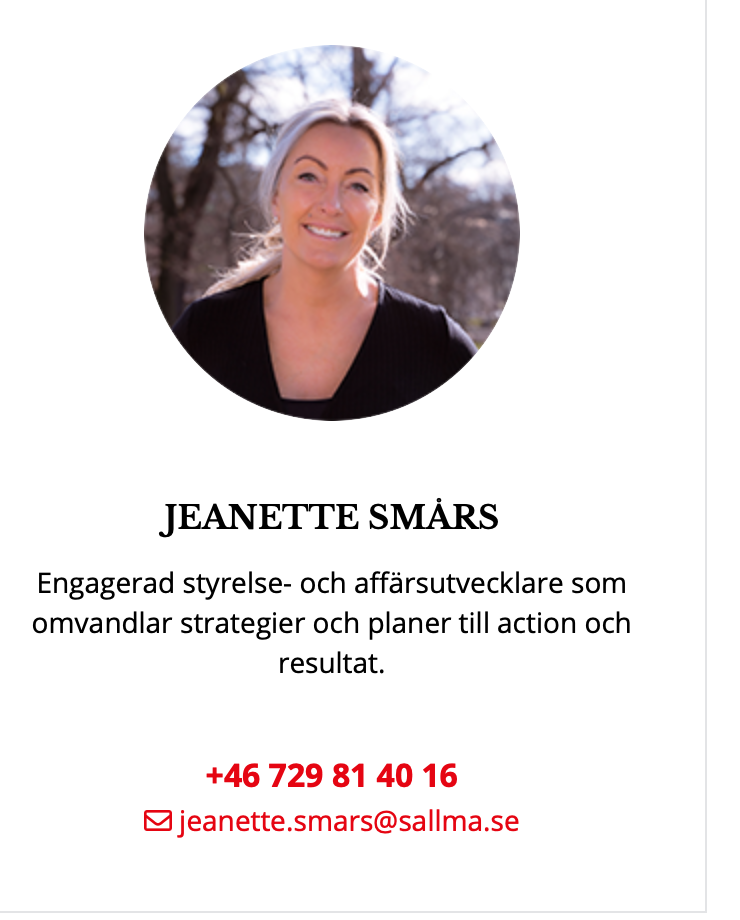 Jeanette Smårs hos Sällma Jeanette Smårs